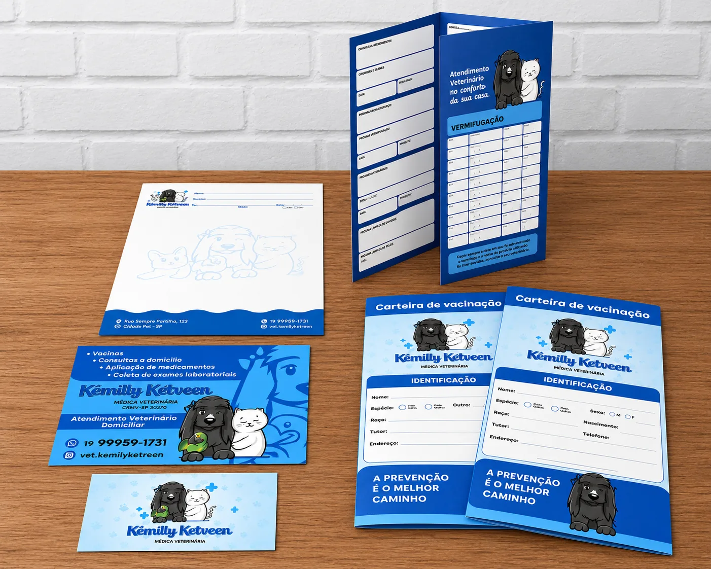 Kit de materiais gráficos personalizados para clínicas veterinárias